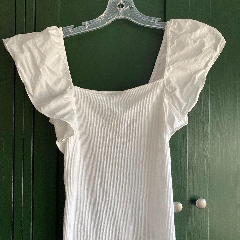 White Ruffle Top